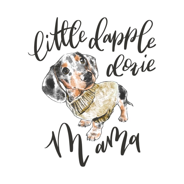 Dapple Doxie Mama, Black in Mustard by stuckyillustration