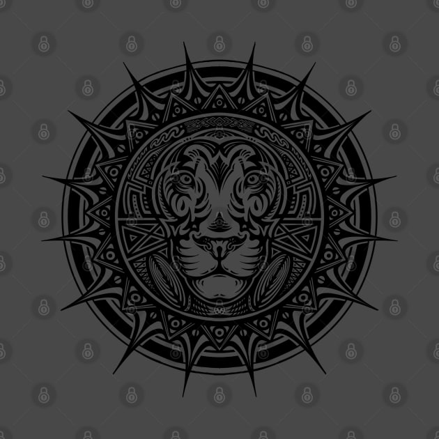 Black Head lion tribal by nelateni