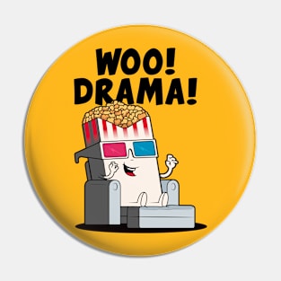 Woo! Drama! Funny popcorn character loves drama! (on light colors) Pin