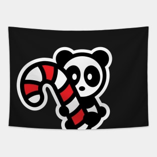 Panda Candy Cane Christmas Bambu Brand Holiday Tapestry