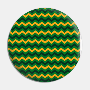 Yellow Black and Green Chevron Zigzag Pattern Pin