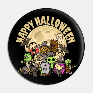 Halloween Monsters Happy Halloween Cute Pin