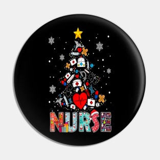 Nurse Christmas Tree Stethoscope Rn Lpn Scrub Nursing Xmas Pin