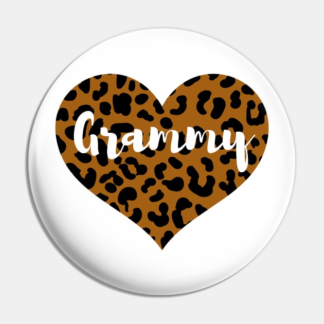 Cute Leopard Print Grammy Heart Pin by Hello Sunshine