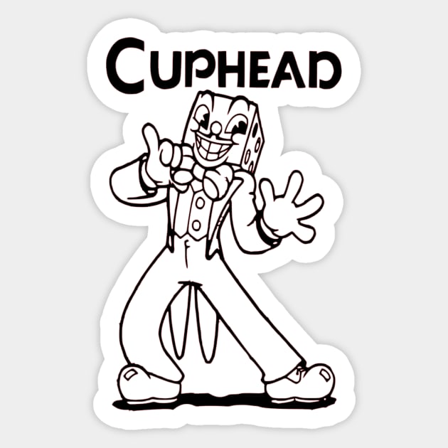 Bullseye King Dice Sticker - Bullseye King Dice The Cuphead Show