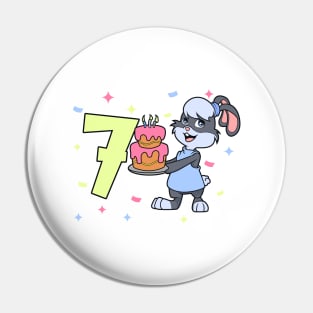 I am 7 with bunny - girl birthday 7 years old Pin