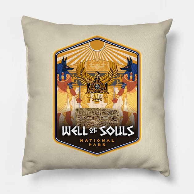 Well of Souls National Park Pillow by MindsparkCreative