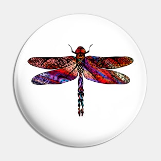 Ornate Dragon Fly Colorful Insect Illustration Pin