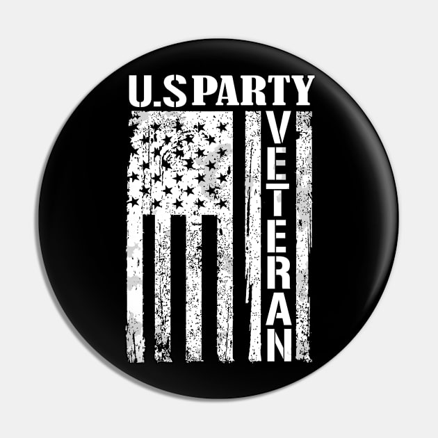 Veteran Party Flag Pin by Black & White