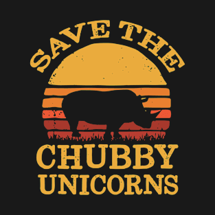 Save The Chubby Unicorns Animals Vintage Colors Unicorn T-Shirt