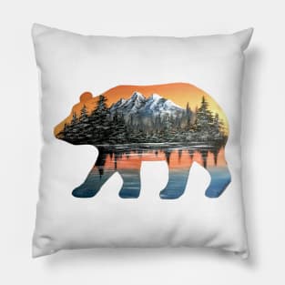 Bear Mountain Silhouette Pillow