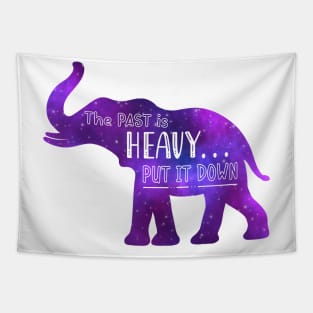 Elephant Spirit Animal Galaxy Silhouette Positive Affirmation Reminder Tapestry