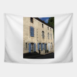 Blue Shuttered House In France Tapestry