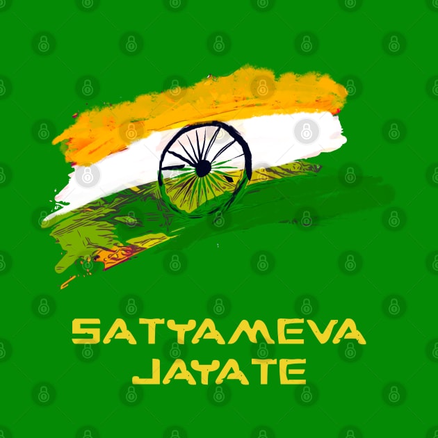 Satyameva Jayate Indian Flag by FasBytes