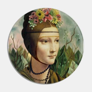 Self Portrait by Frida K. and Lady with a Ermine by Leonardo da Vinci Pin