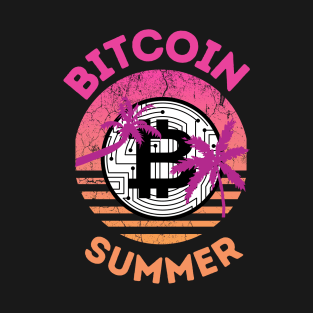 Bitcoin Summer Retro Sunset T-Shirt