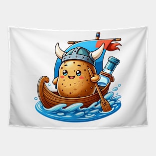 Viking Spud - The Adorable Potato Explorer Tapestry