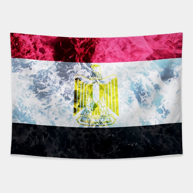 Flag of Egypt – Ocean Waves Tapestry by DrPen