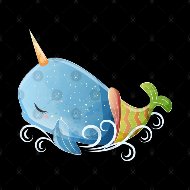 baby whale unicorn mermaid by Mako Design 