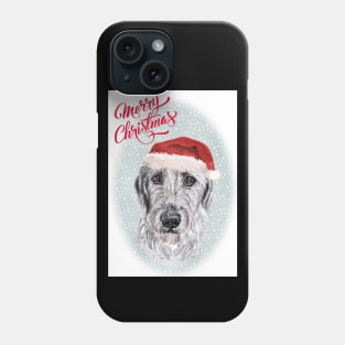 Irish Wolfhound Dog Merry Christmas Santa Dog Phone Case