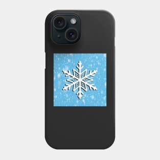 Snowflake on Teal Blizzard Background Snow Lover Home Decor & Gifts Winter Phone Case