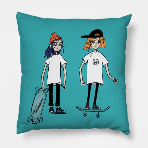 SKATE GIRLS Pillow by ARTEMIDA