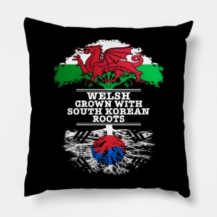 Welsh Grown With South Korean Roots - Gift for South Korean With Roots From South Korea Pillow