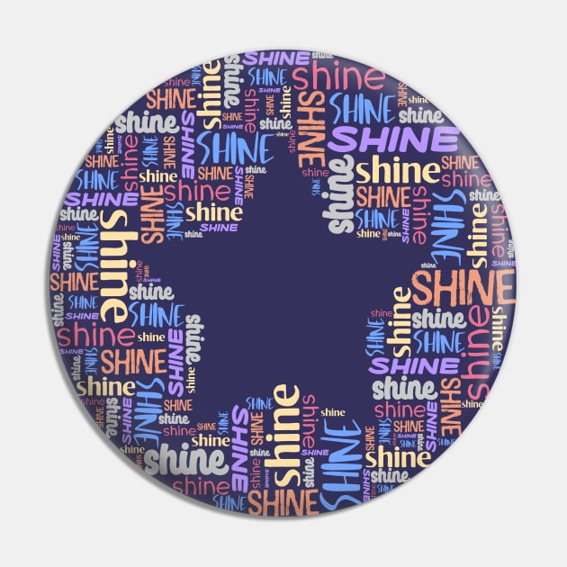 Word collage: SHINE + star (multiple colors) Pin by Ofeefee