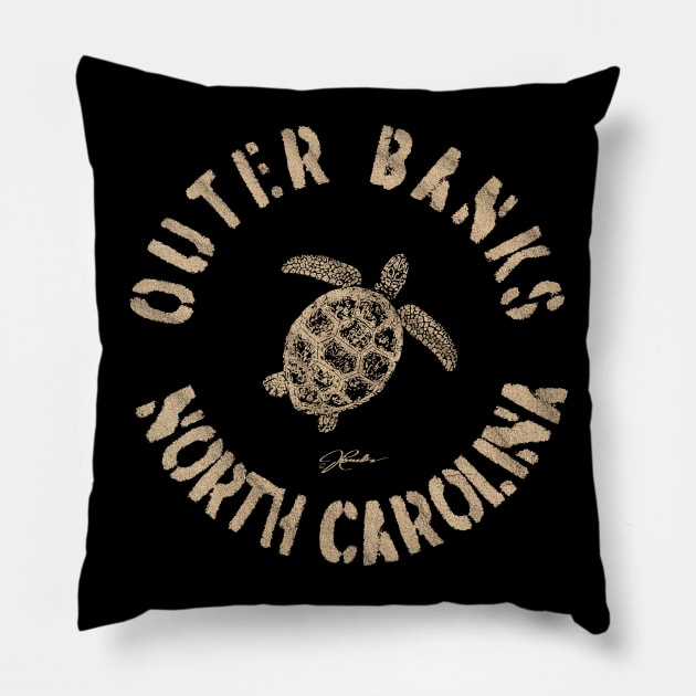 Outer Banks, North Carolina, Sea Turtle Pillow by jcombs