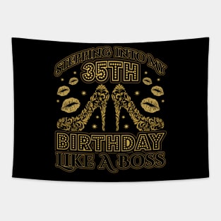 Stepping into my 35th Birthday Boss Tapestry