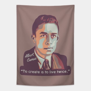 Albert Camus Portrait and Quote Tapestry