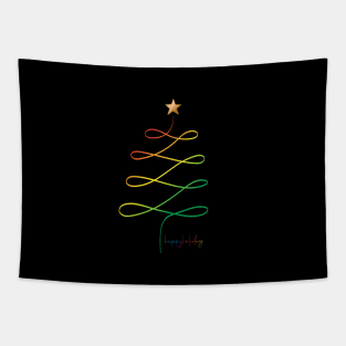 Rainbow Christmas tree Tapestry