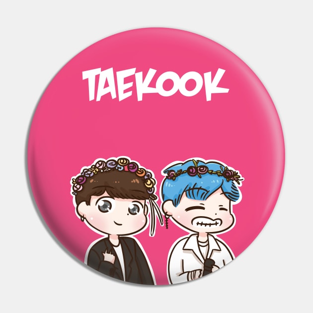 BTS Taekook flower Pin by Oricca