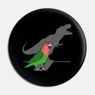 T-Rex Shadow Rosy faced Green Lovebird Pin