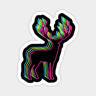 Deer 80s Neon Magnet