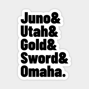 WWII History D-Day Beaches Juno Utah Gold Sword Omaha Magnet
