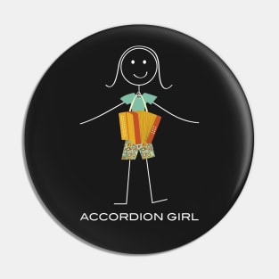 Funny Womens Button Accordion Design Pin