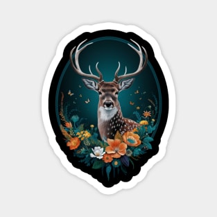 Cottagecore Floral Deer Aesthetic Magnet