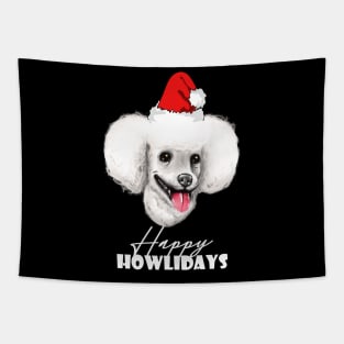 Happy Howlidays Poodle's way Tapestry