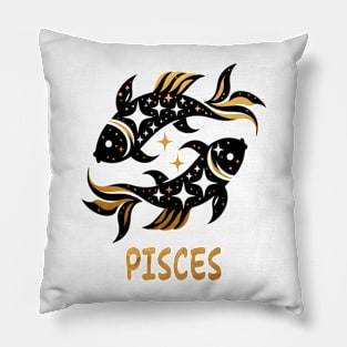 silhouette golden Pisces Zodiac Sign Astrology born February March april Birthday Pisces Zodiac Horoscope February March April Birthday Pillow