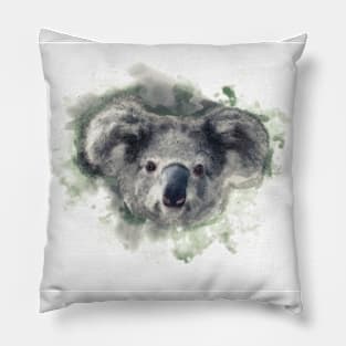 Watercolor illusration of Koala, Portrait Pillow