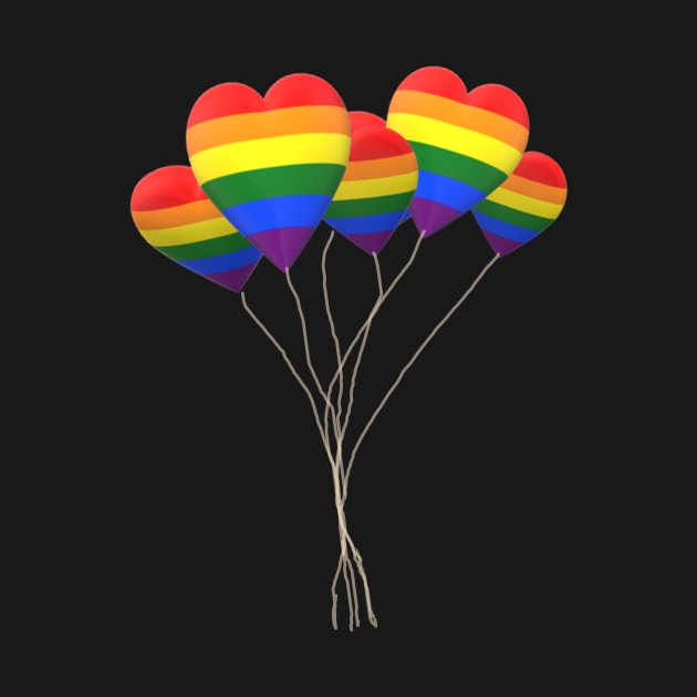 Rainbow Heart Balloons by Klssaginaw