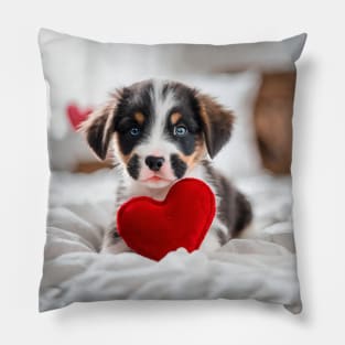 Cute Valentine Puppy Pillow