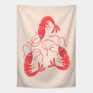 SHRIMPS Cute Sea Life Coastal Ocean Beach Shrimp in Red - UnBlink Studio by Jackie Tahara Tapestry