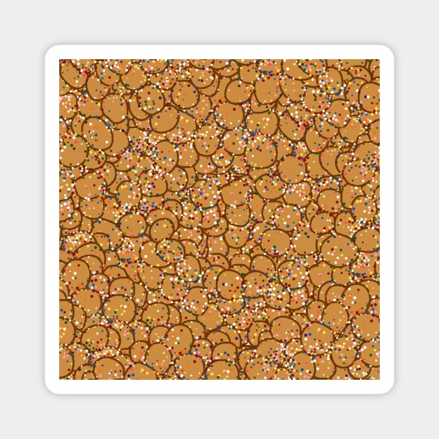 Italian Struffoli Sprinkle Doughnut Pattern Magnet by Art by Deborah Camp