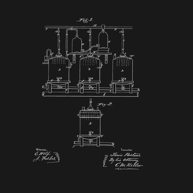 Brewing Beer and Ale Vintage Patent Hand Drawing by TheYoungDesigns