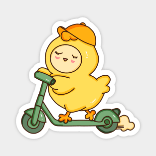 Chicken riding electric scooter Magnet