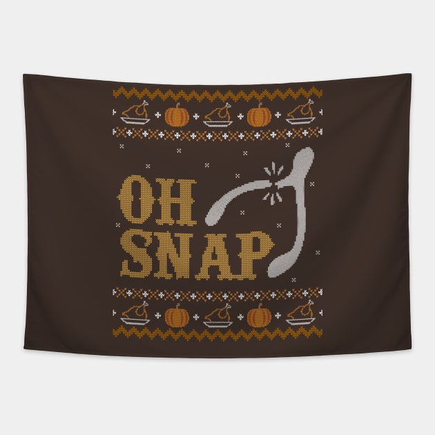 Oh Snap, Wishbone Ugly Thanksgiving Sweater Tapestry by HolidayoftheWeek