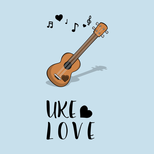 Hawaiian Mahalo Acoustic Uke Ukulele Love Notes with Heart by natureguided