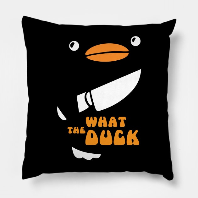 I Choose Violence Funny Duck Pillow by redfancy